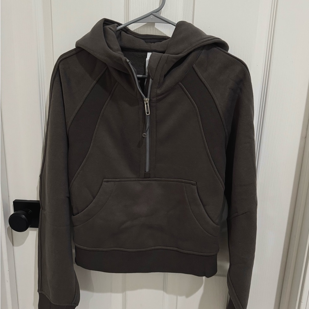 New Lululemon Dark Gray Half Zip Scuba Hoodie